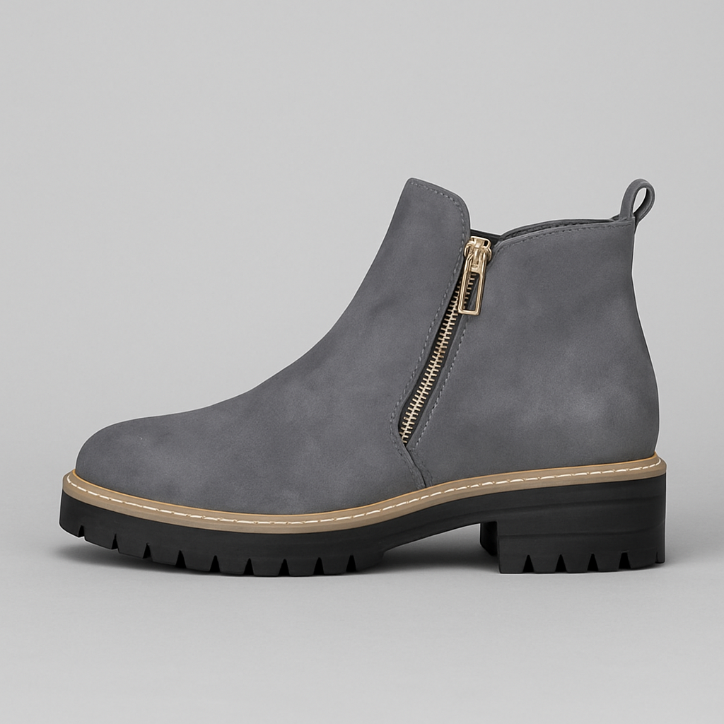 Zapatos de Mujer con Punta Redonda – Cierre Lateral Cómodo