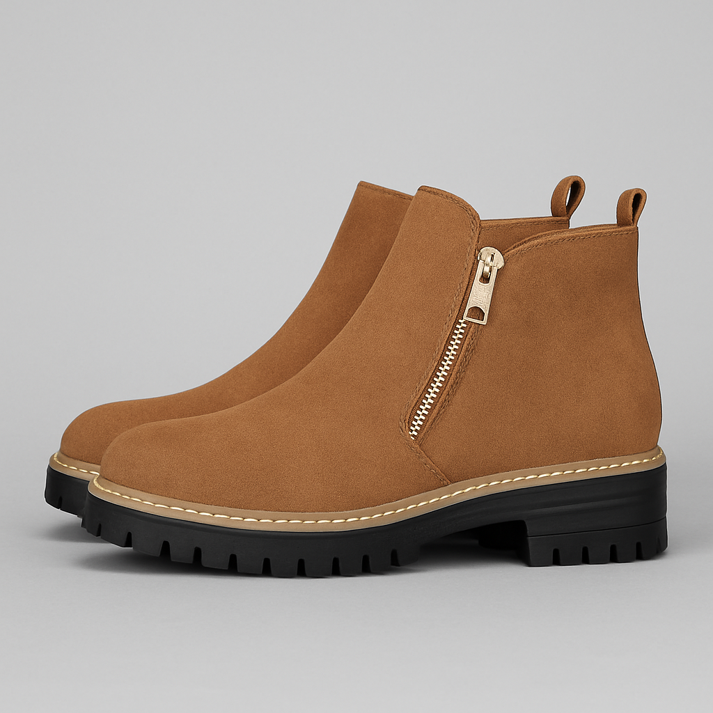 Zapatos de Mujer con Punta Redonda – Cierre Lateral Cómodo