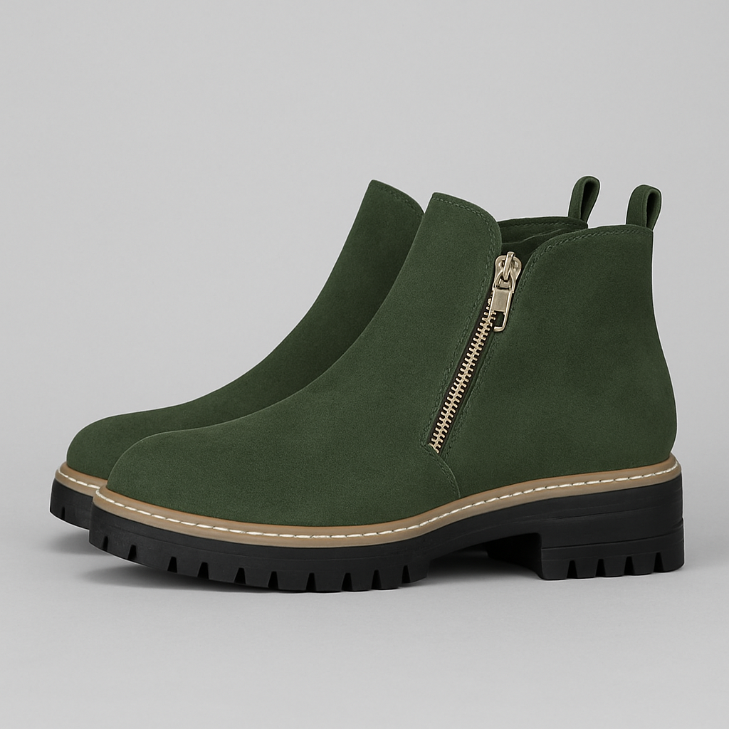 Zapatos de Mujer con Punta Redonda – Cierre Lateral Cómodo