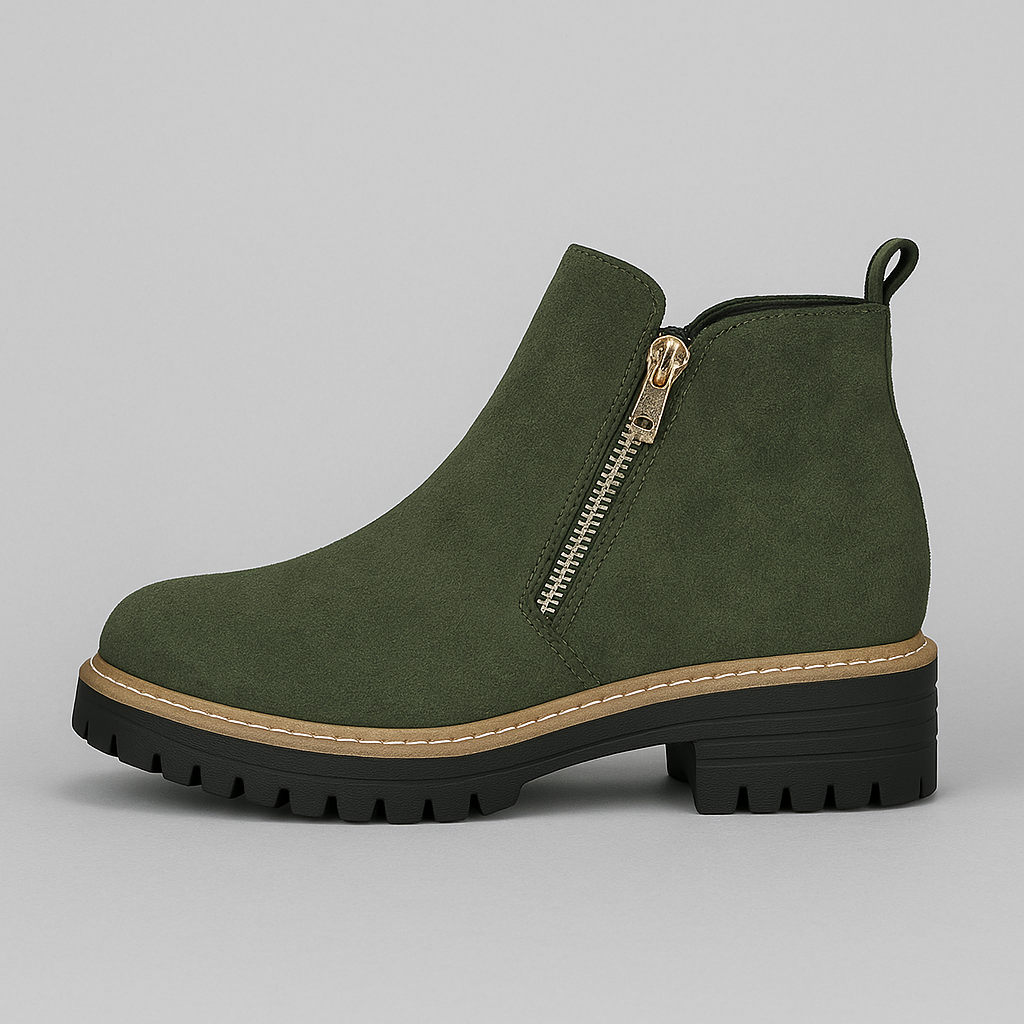 Zapatos de Mujer con Punta Redonda – Cierre Lateral Cómodo