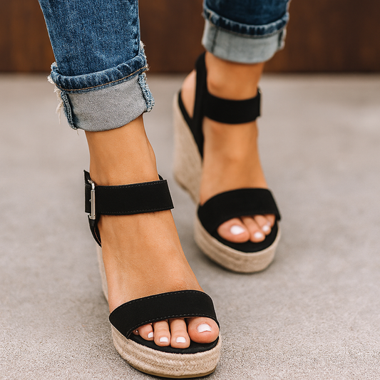 Sandalias cuña mujer, ligeras y modernas con punta abierta