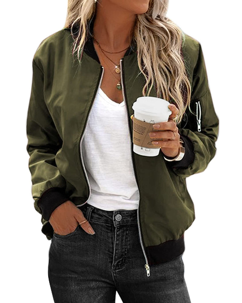 Chaqueta bomber femenina, cómoda y versátil para primavera y otoño