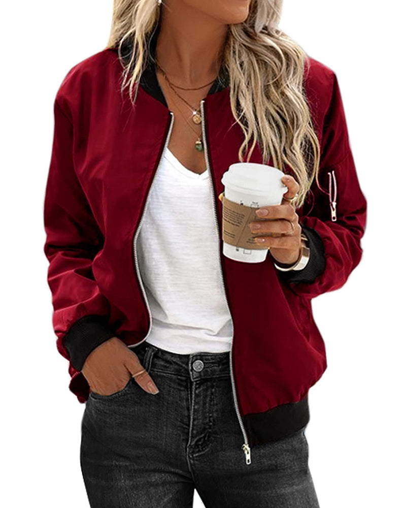Chaqueta bomber femenina, cómoda y versátil para primavera y otoño