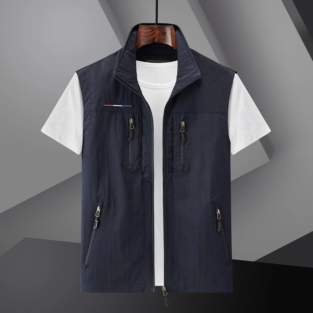 Chaleco hombre sin mangas casual con cremallera cómodo y moderno
