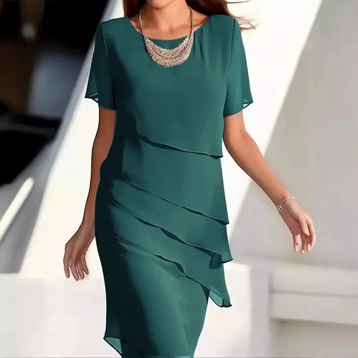 Vestido mujer de chiffon, fresco y elegante para primavera o verano