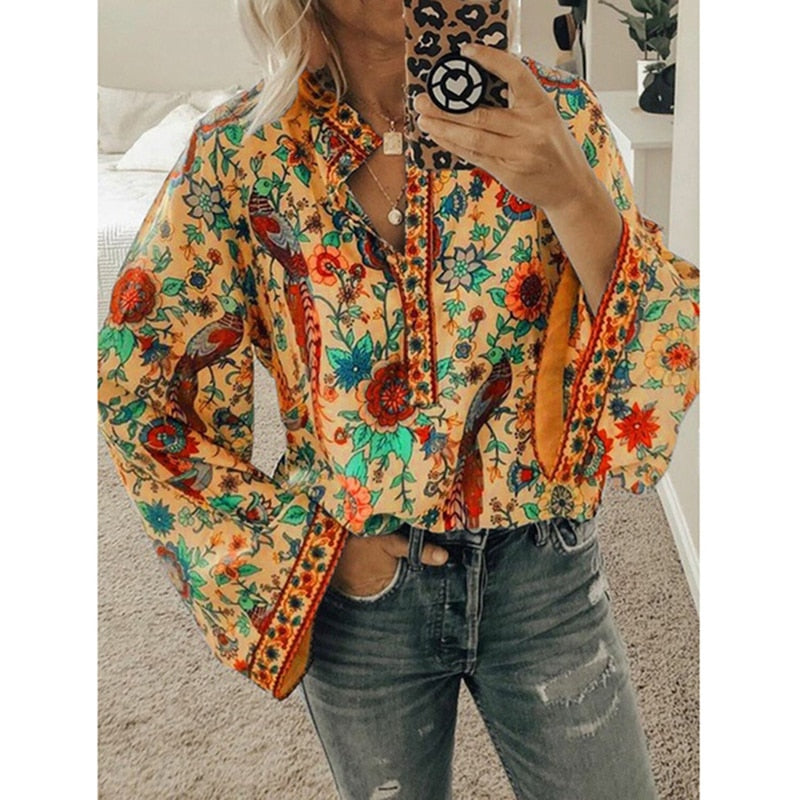 Blusa mujer boho chic moderna ligera casual primavera-verano