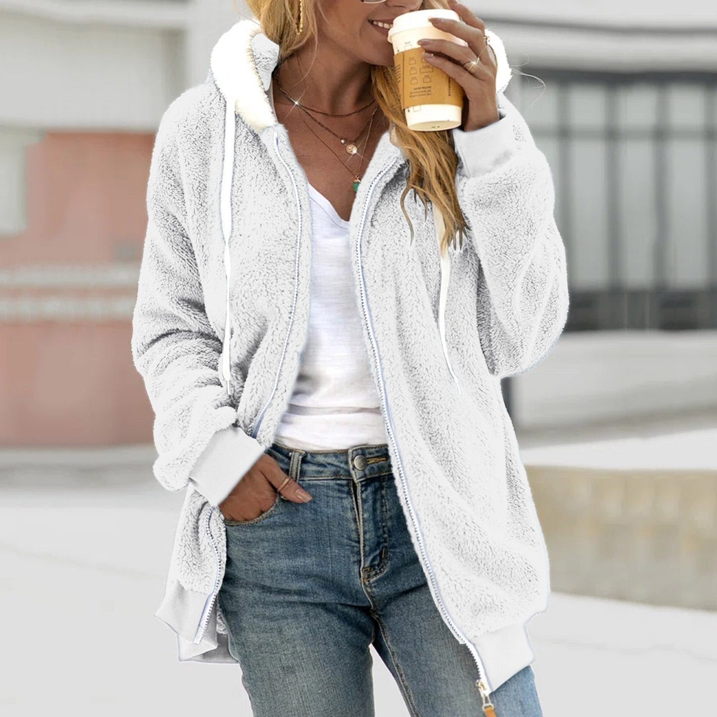 Fleece chaqueta chic, transpirable y confortable para días fríos