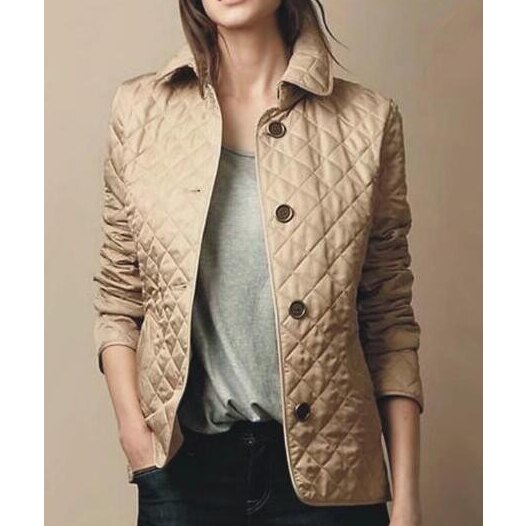 Chaqueta de invierno con costuras acolchadas y estilo chic