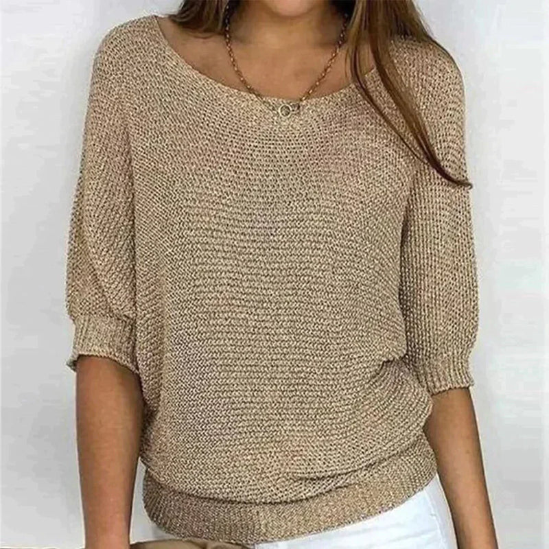 Jersey informal para mujer de punto suave: cómodo y moderno.
