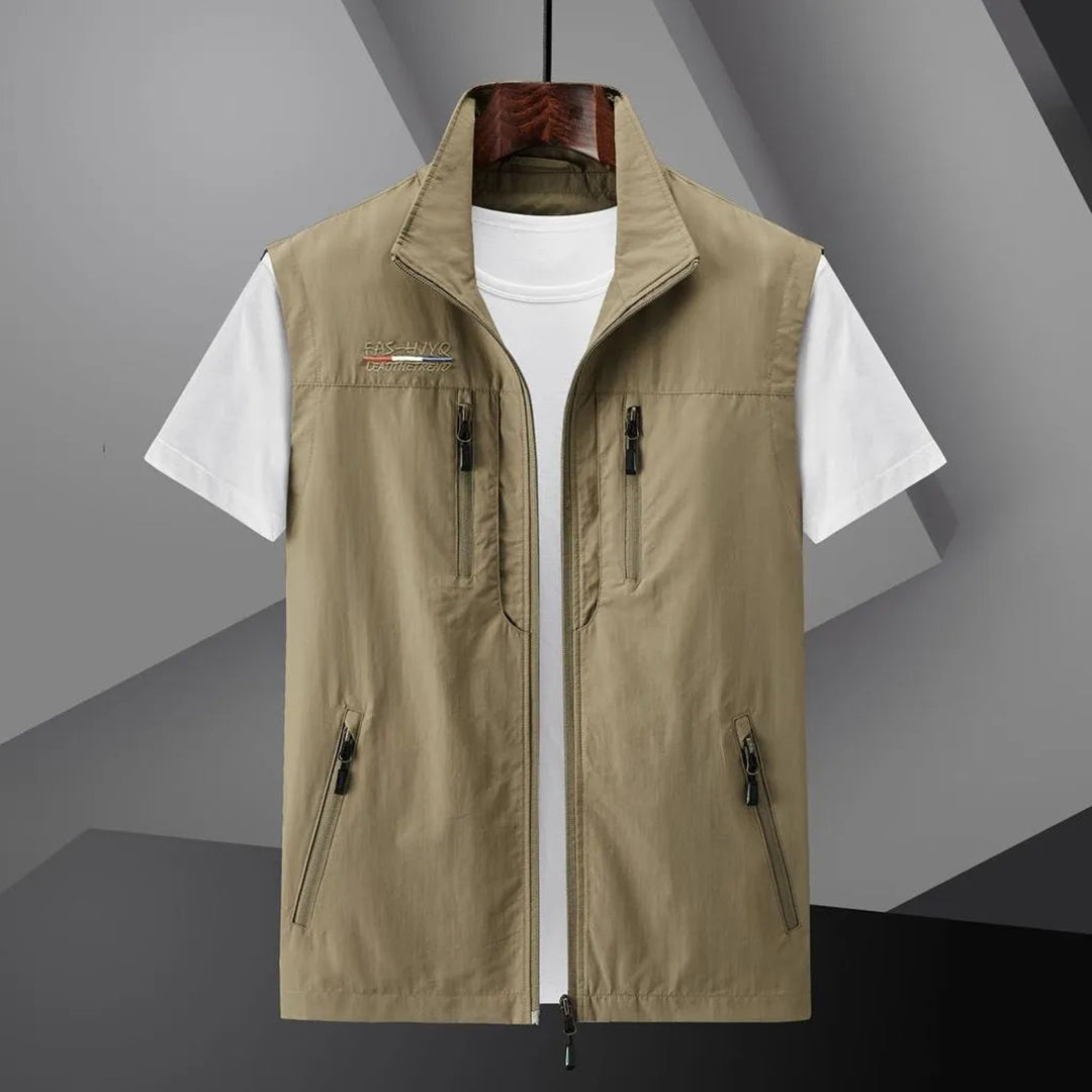 Chaleco hombre sin mangas casual con cremallera cómodo y moderno