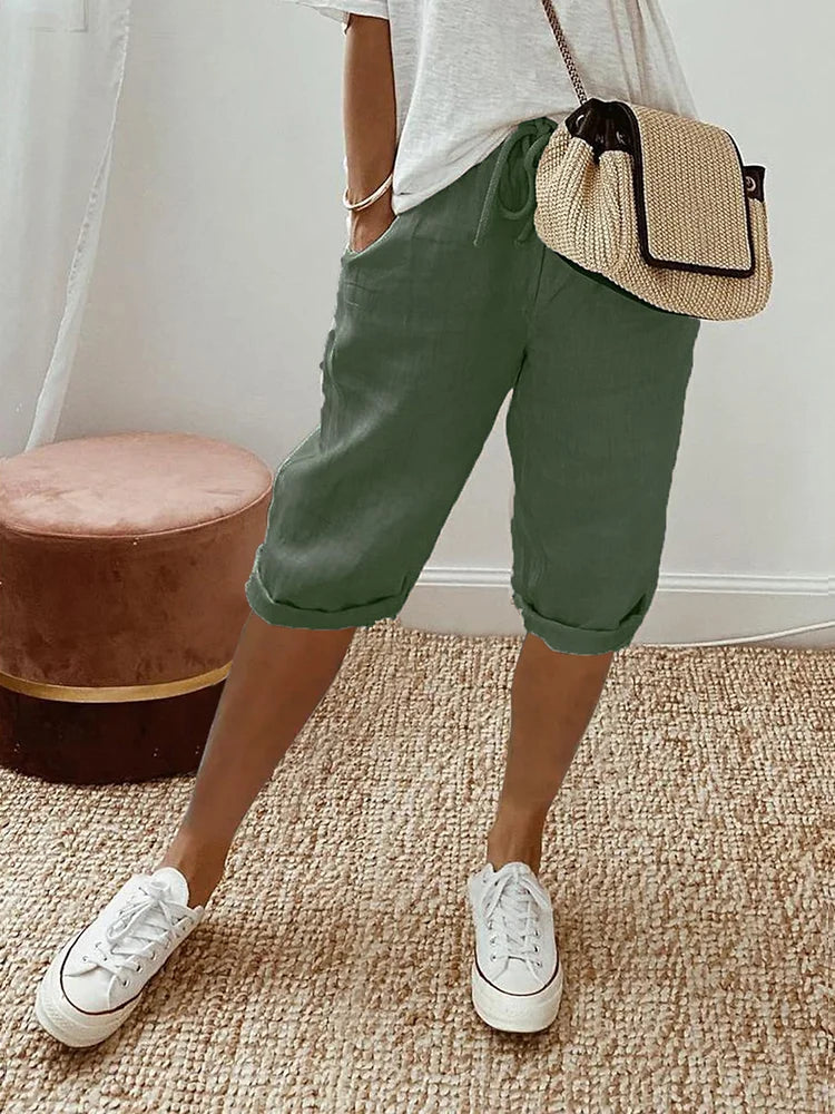 Delice | Pantalones de algodón-lino para mujer