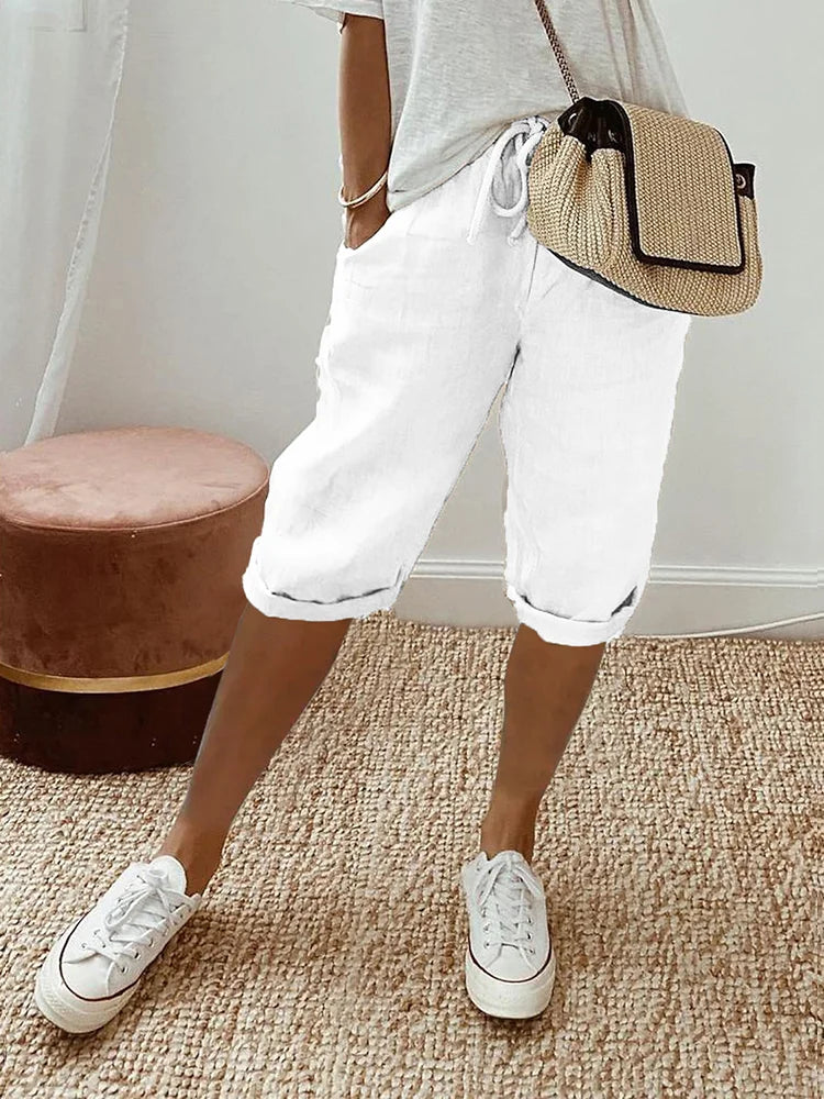 Delice | Pantalones de algodón-lino para mujer