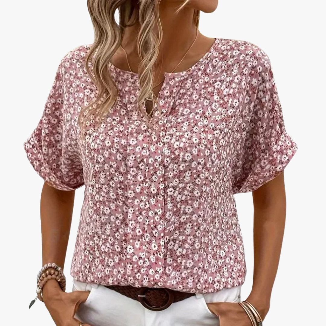 Camisa mujer vintage estampado flores cómoda y estilosa