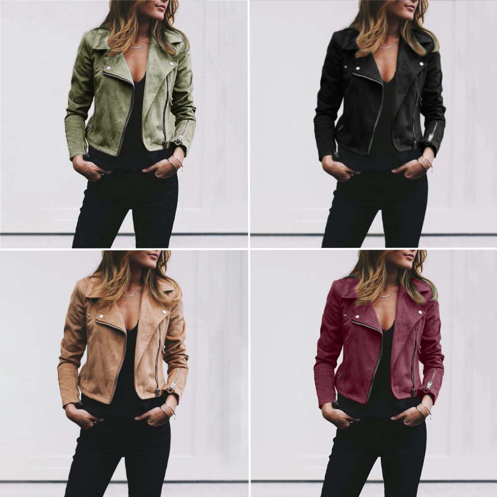 Chaqueta biker femenina, moderna y sofisticada