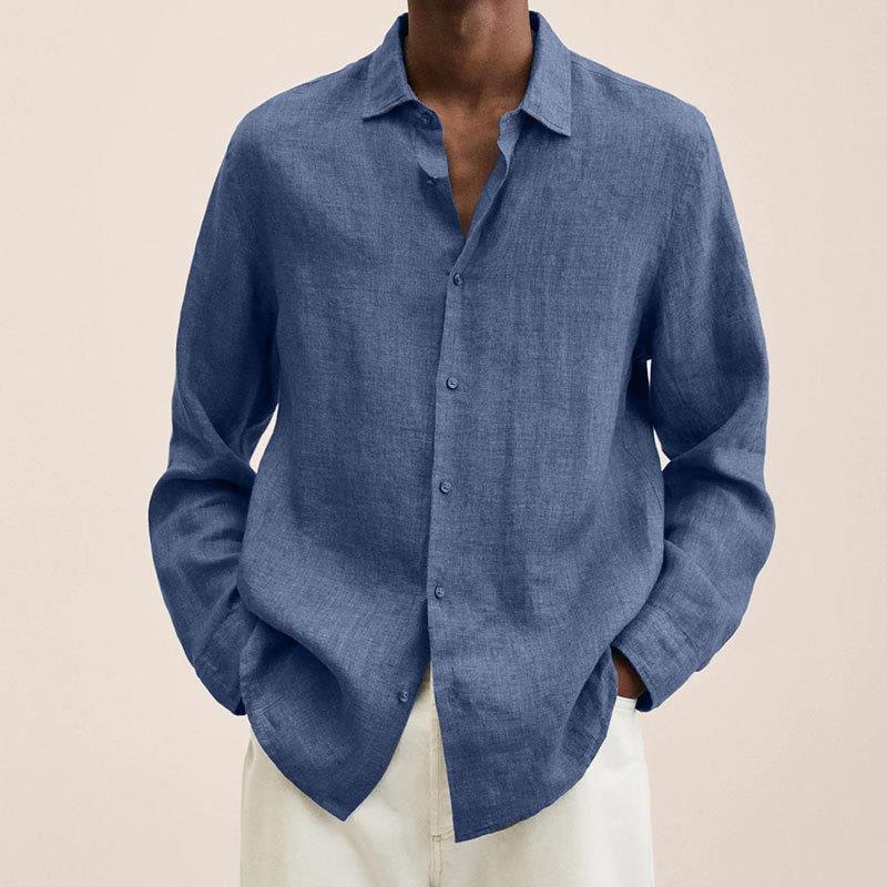 Camisa hombre manga larga holgada chic ideal trabajo y diario