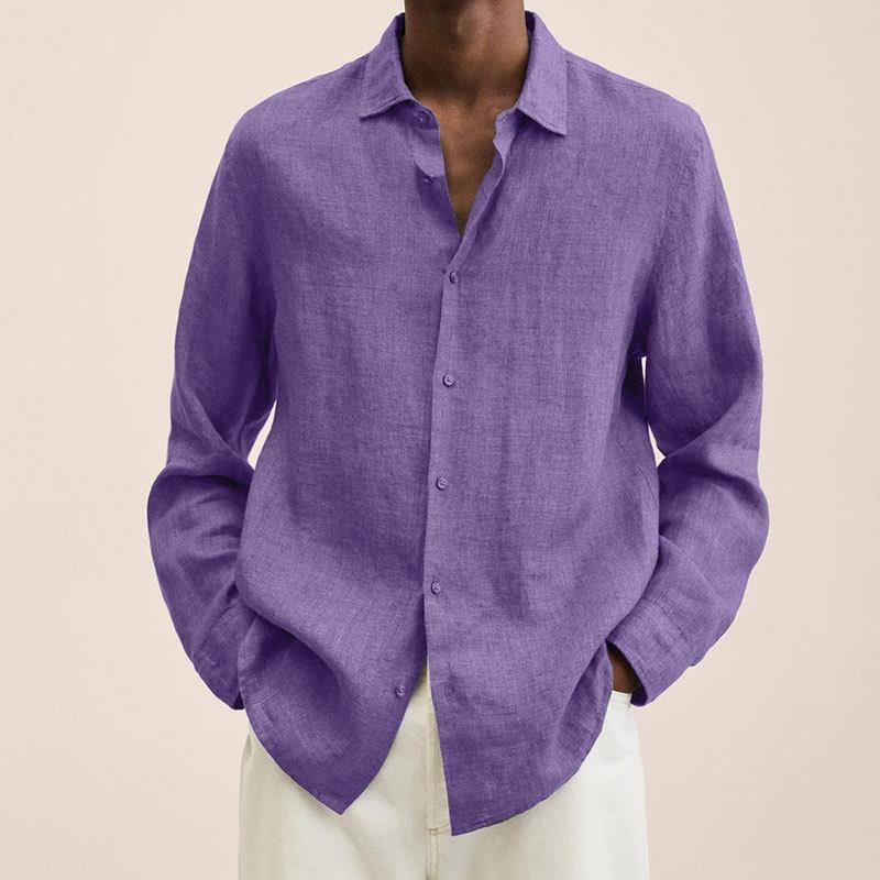 Camisa hombre manga larga holgada chic ideal trabajo y diario