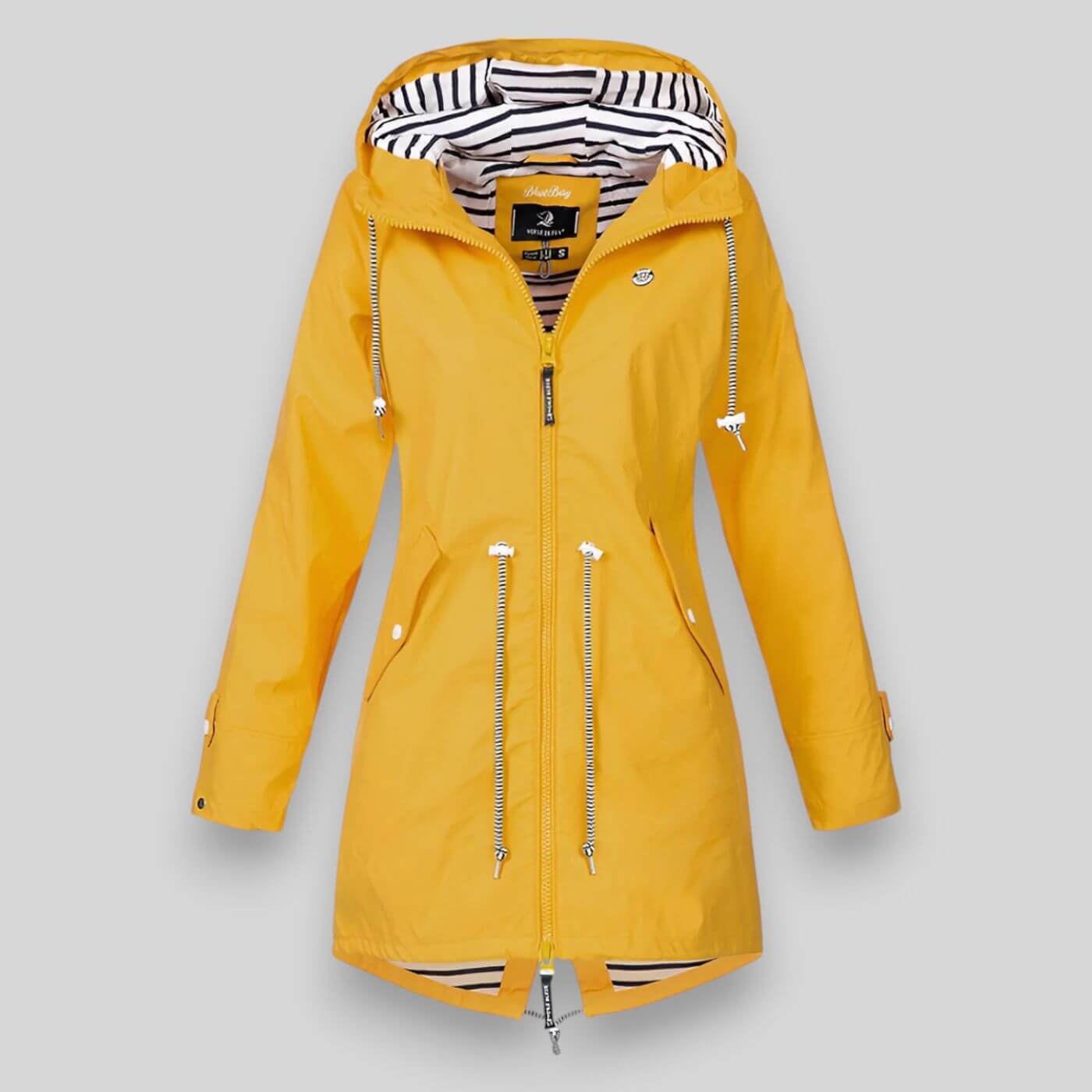 Chaqueta Larga Impermeable – Protección y Moda para Mujer