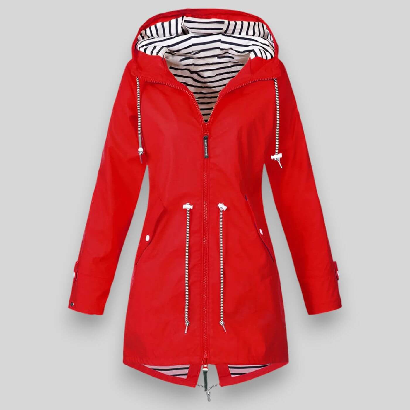 Chaqueta Larga Impermeable – Protección y Moda para Mujer