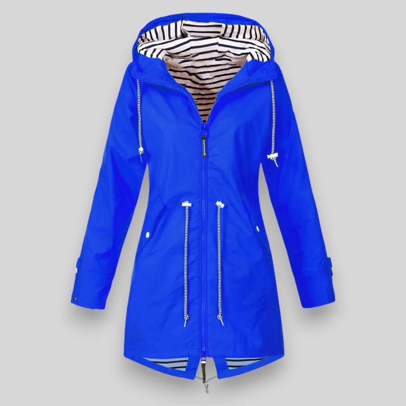 Chaqueta Larga Impermeable – Protección y Moda para Mujer