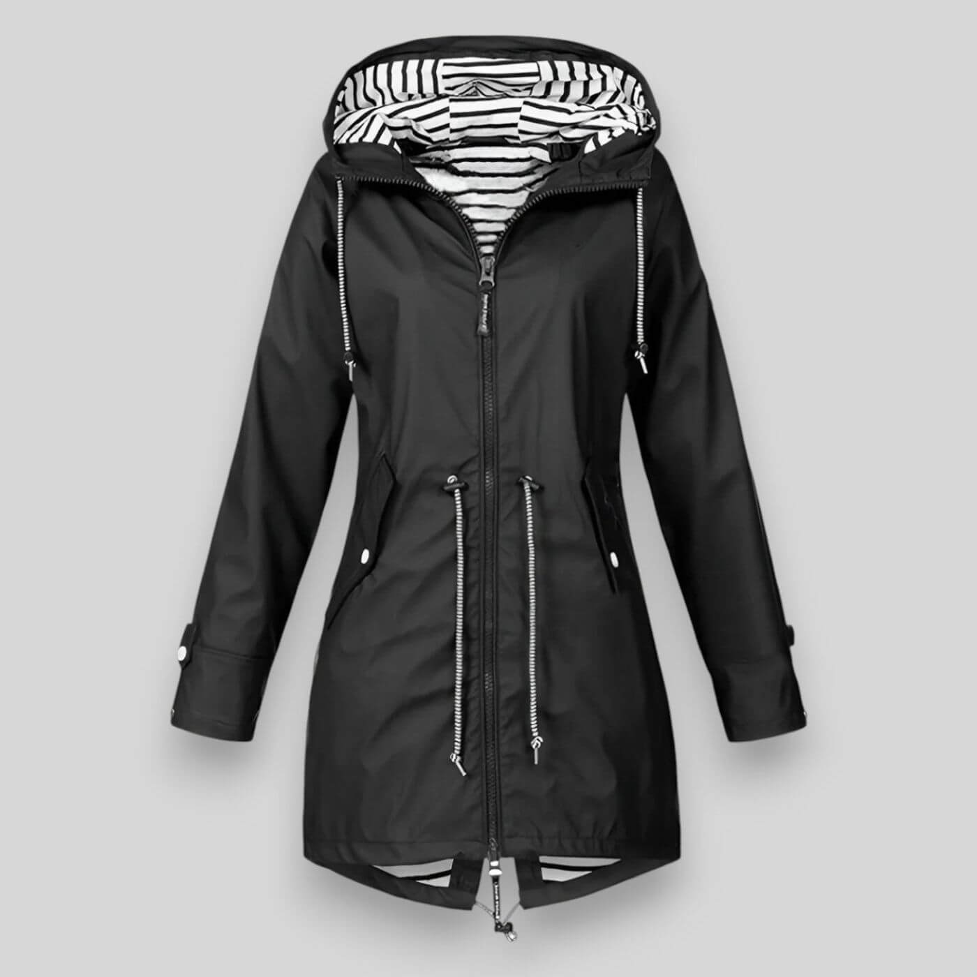 Chaqueta Larga Impermeable – Protección y Moda para Mujer
