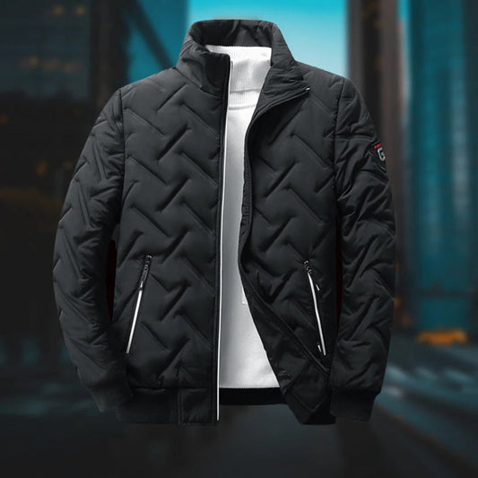 Chaqueta acolchada con cuello alto para hombre, cálida y moderna