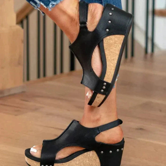 Sandalias cómodas de mujer con cuña y soporte ortopédico