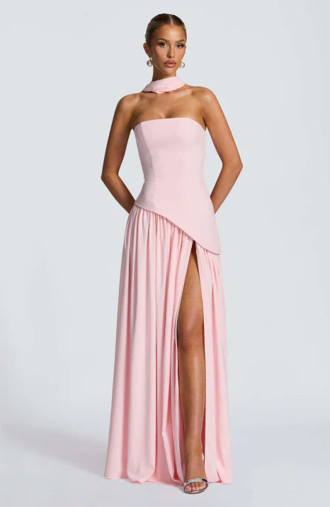 Vestido largo de noche para mujer, estilo elegante