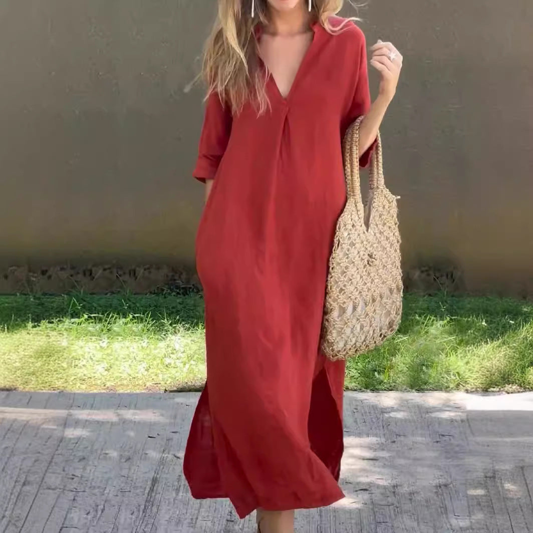 Vestido Maxi Mujer – Lino, Ligero y Elegante para Verano
