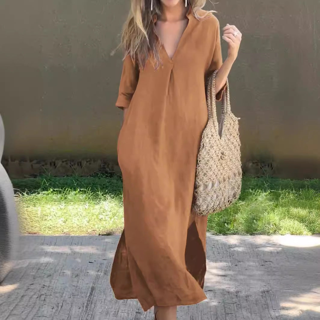 Vestido Maxi Mujer – Lino, Ligero y Elegante para Verano