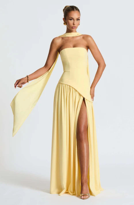 Vestido largo de noche para mujer, estilo elegante