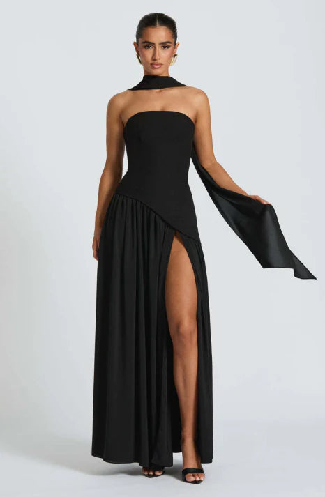 Vestido largo de noche para mujer, estilo elegante