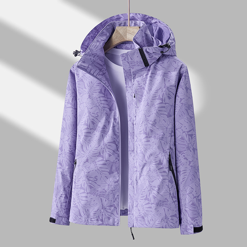 Chaqueta con capucha para mujer: impermeable y con cremallera