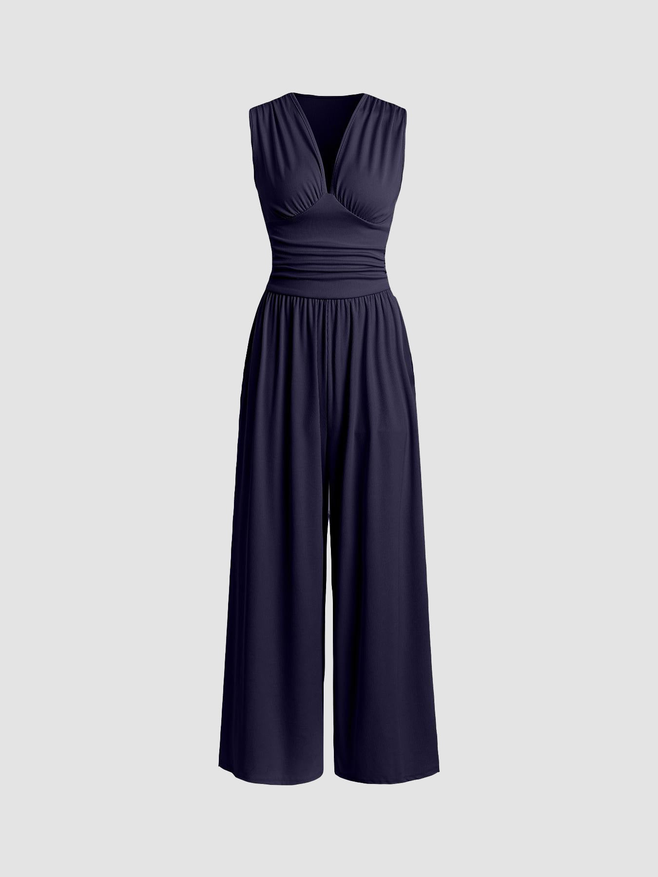 Mono elegante sin mangas pierna ancha moderno casual y formal