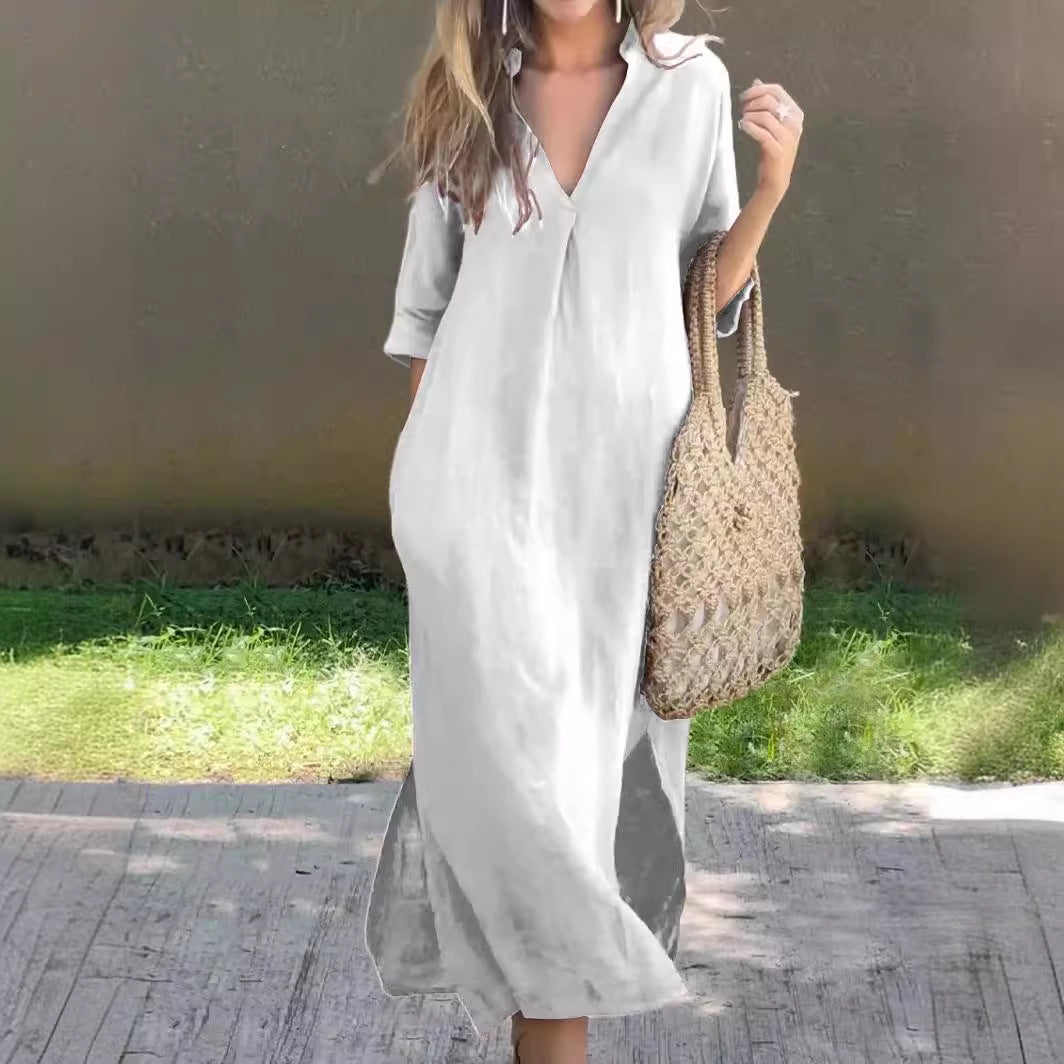 Vestido Maxi Mujer – Lino, Ligero y Elegante para Verano