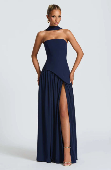 Vestido largo de noche para mujer, estilo elegante