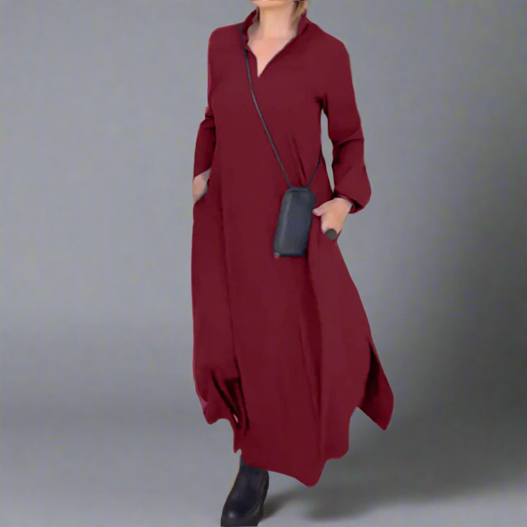 Davita | Vestido largo suelto con abertura