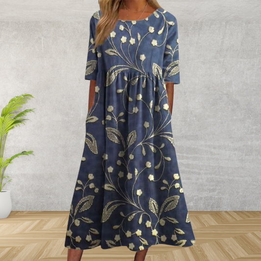 Vestido midi mujer estilo relajado, cómodo y chic para diario