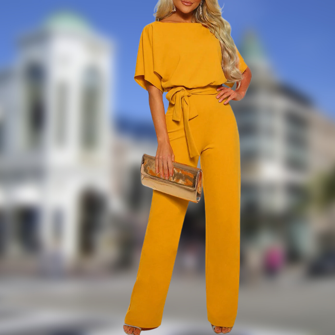 Loscana Jumpsuits | Leichter Sommer-Jumpsuit mit Gürtel | Luftiger Hosenanzug für Business & Party