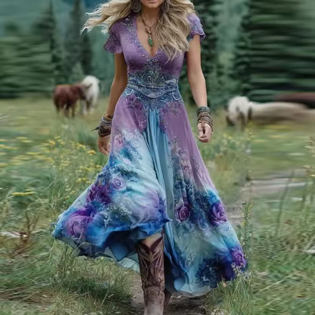 Vestido Estampado de Flores Mujer – Aireado y Sofisticado para Bodas o Fiestas