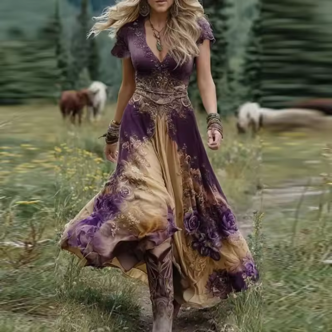 Vestido Estampado de Flores Mujer – Aireado y Sofisticado para Bodas o Fiestas