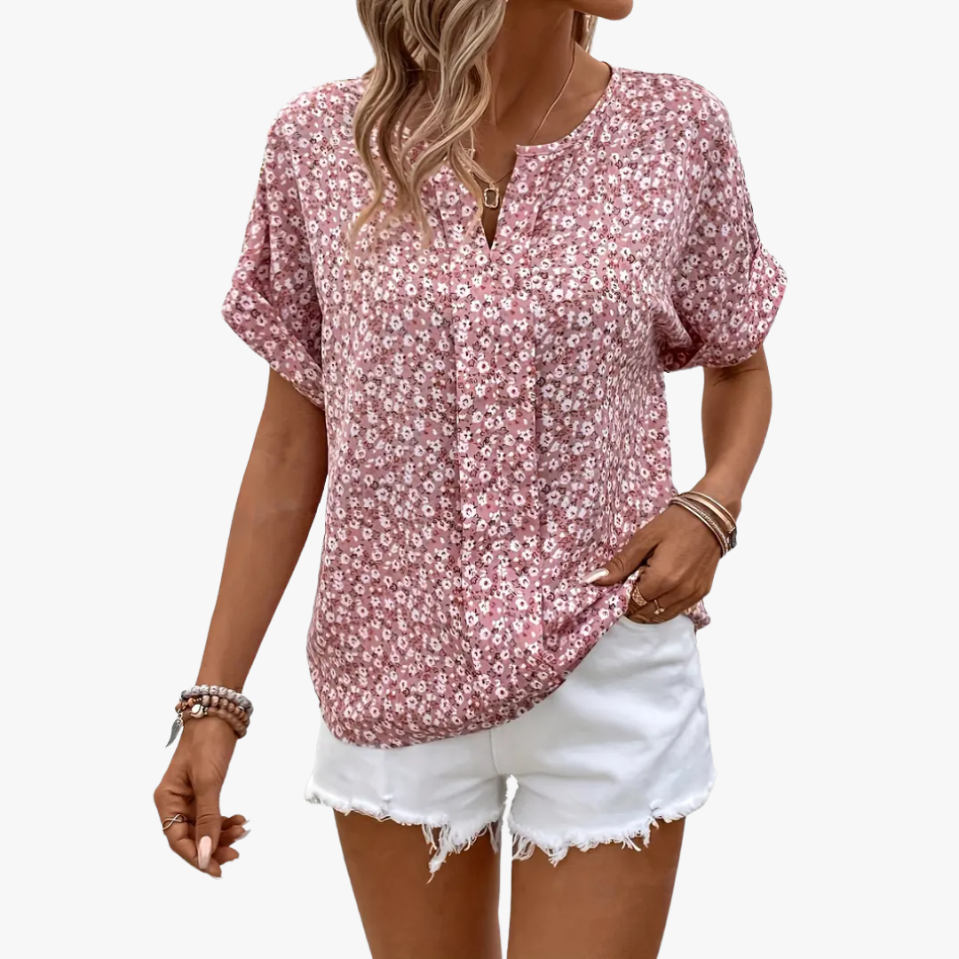 Camisa mujer vintage estampado flores cómoda y estilosa