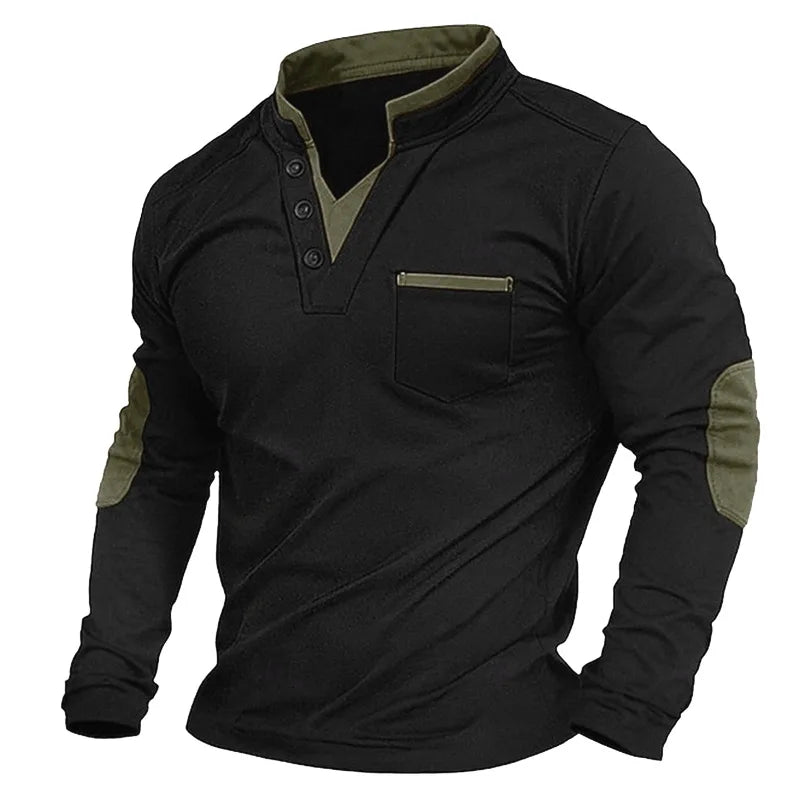 Jersey masculino moderno cuello en V cómodo para paseo y trabajo