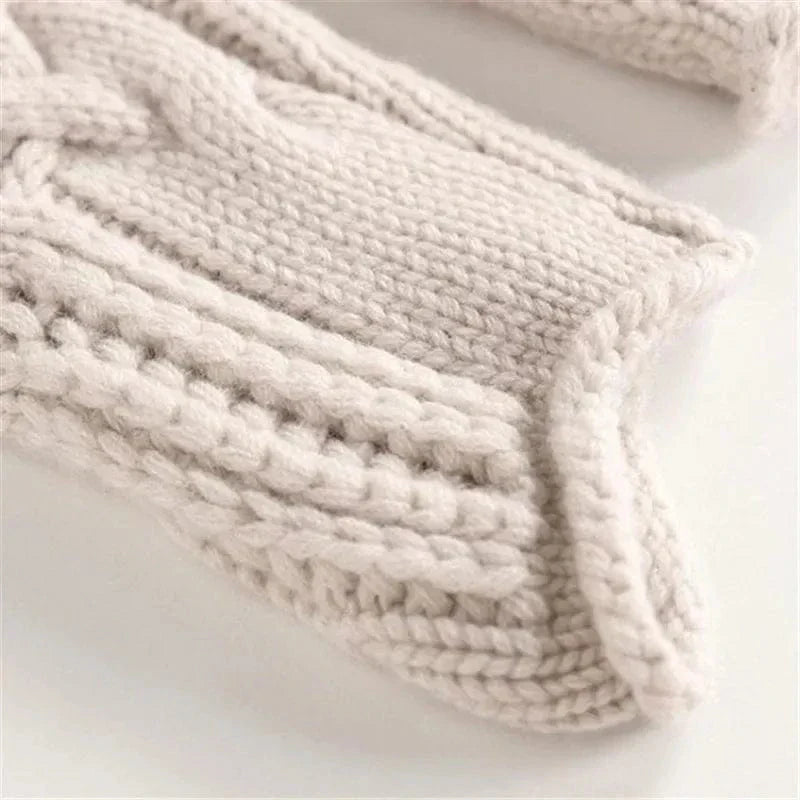 Jersey mujer cable knit cachemira cálido ideal otoño-invierno
