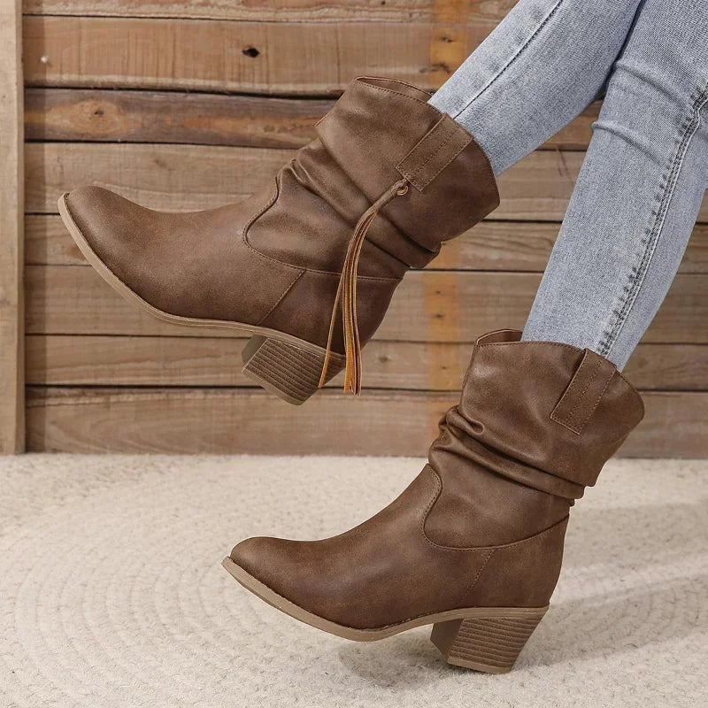 Botas western altas mujer, diseño clásico y refinado
