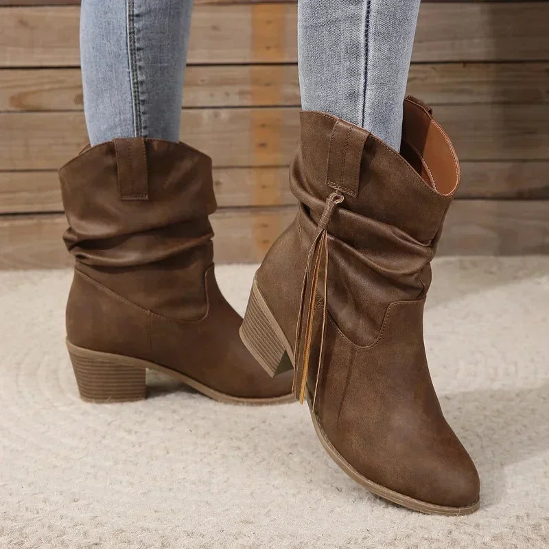Botas western altas mujer, diseño clásico y refinado
