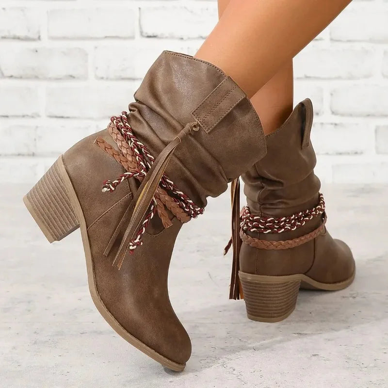 Botas western altas mujer, diseño clásico y refinado