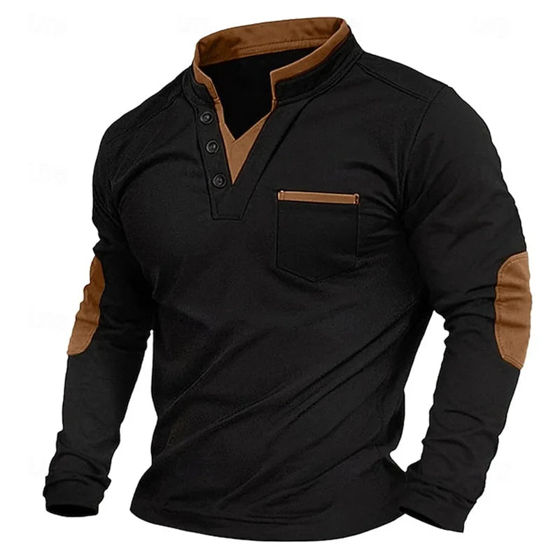 Jersey masculino moderno cuello en V cómodo para paseo y trabajo