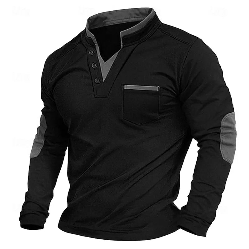 Jersey masculino moderno cuello en V cómodo para paseo y trabajo