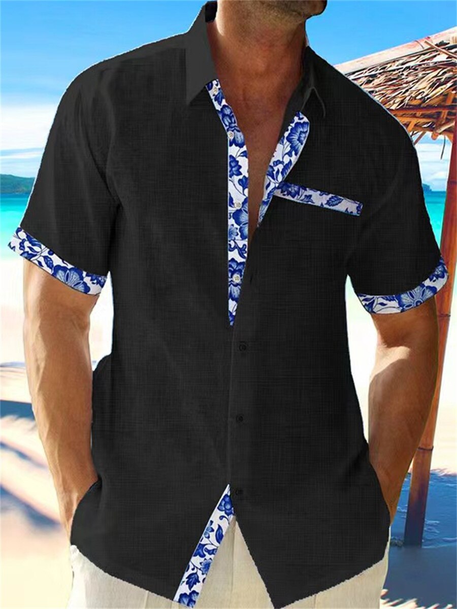 Camisa de verano de lino para hombre, elegante y casual