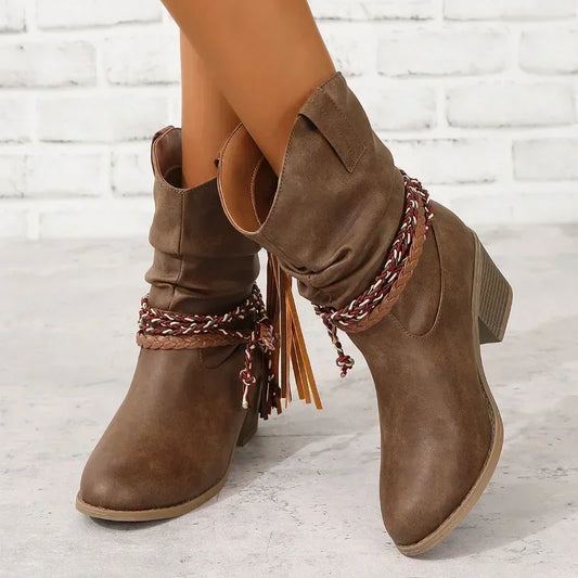 Botas western altas mujer, diseño clásico y refinado